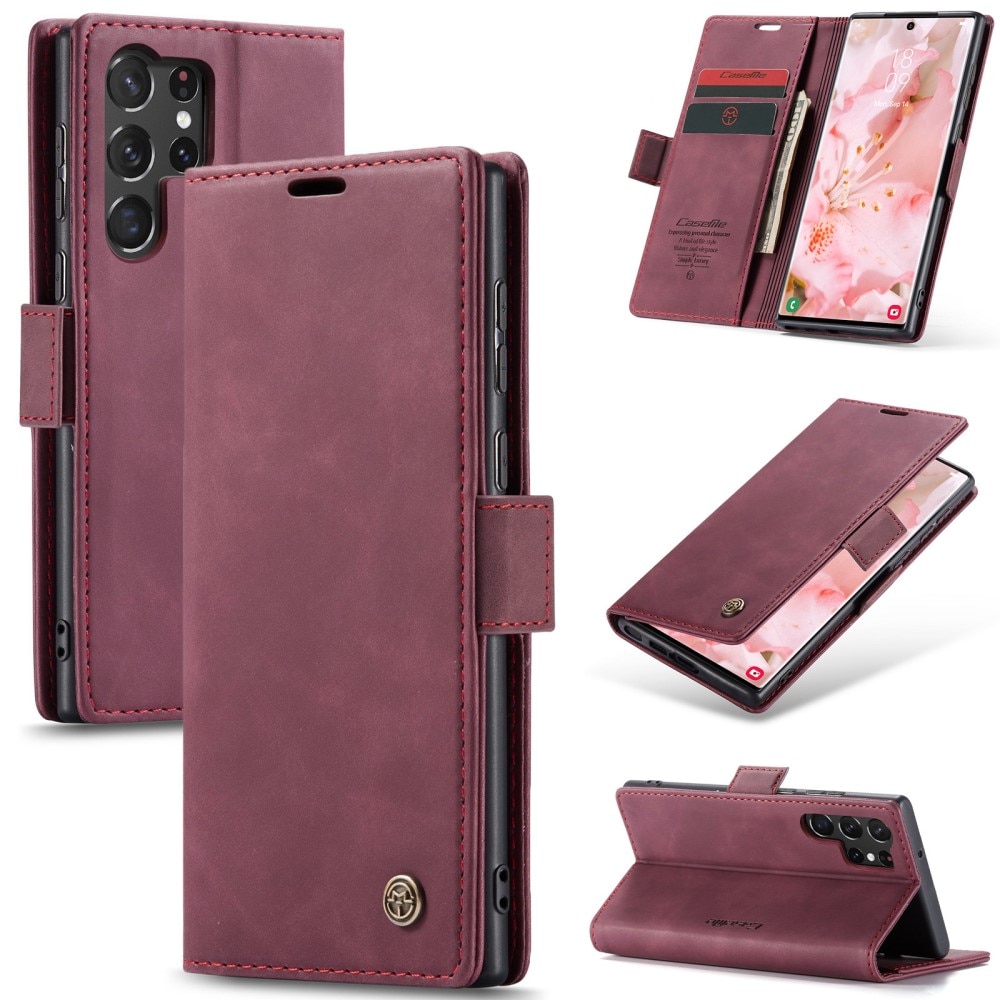 Slim Bookcover hoesje Samsung Galaxy S24 Ultra rood