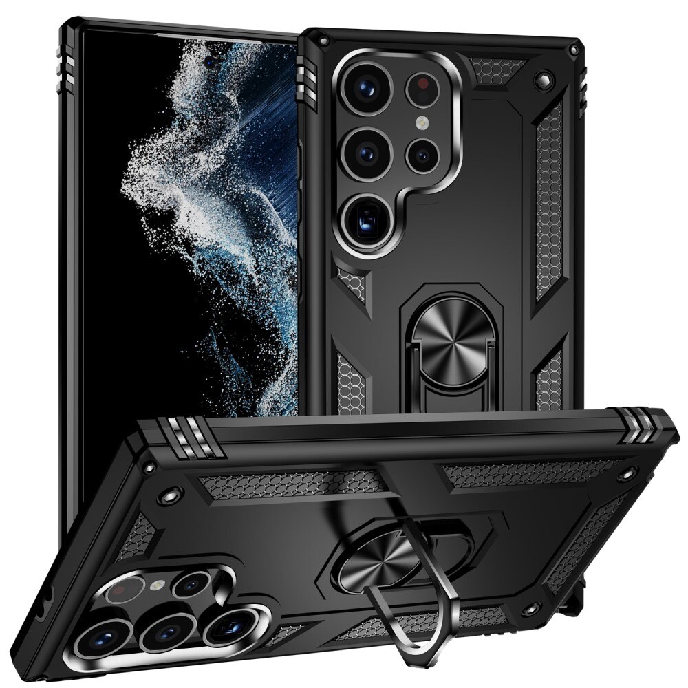 Samsung Galaxy S24 Ultra Hybridcase Tech Ring zwart