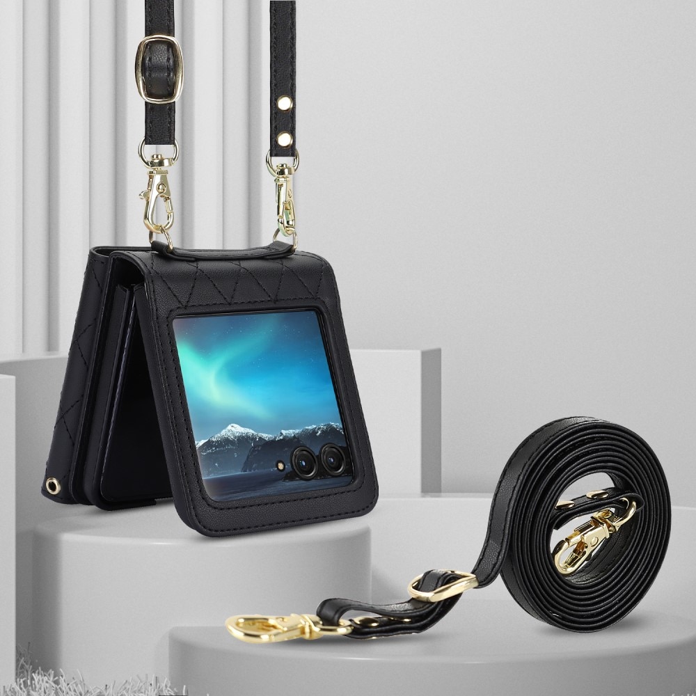 Motorola Razr 40 Ultra RFID blocking Portemonnee tas Quilted zwart