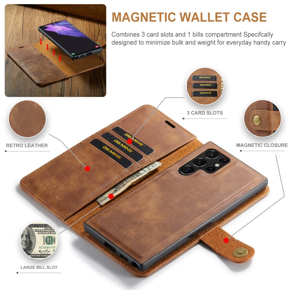 Magnet Wallet Samsung Galaxy S24 Ultra Cognac