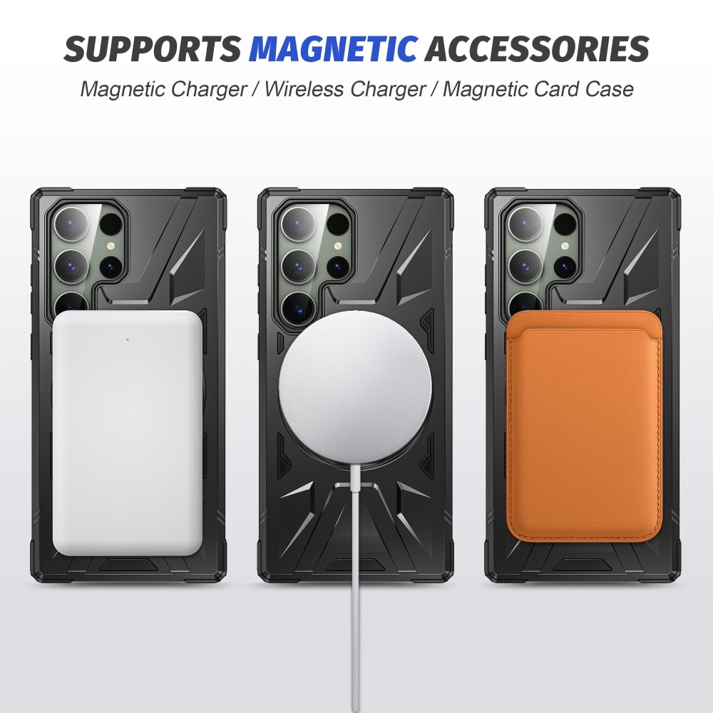 Samsung Galaxy S24 Ultra Hybridcase Tech MagSafe Ring zwart