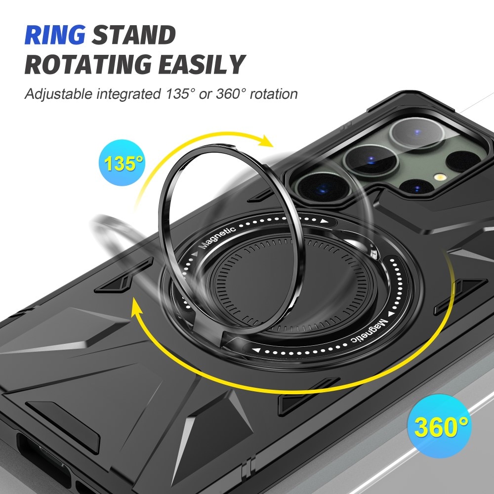 Samsung Galaxy S24 Ultra Hybridcase Tech MagSafe Ring zwart