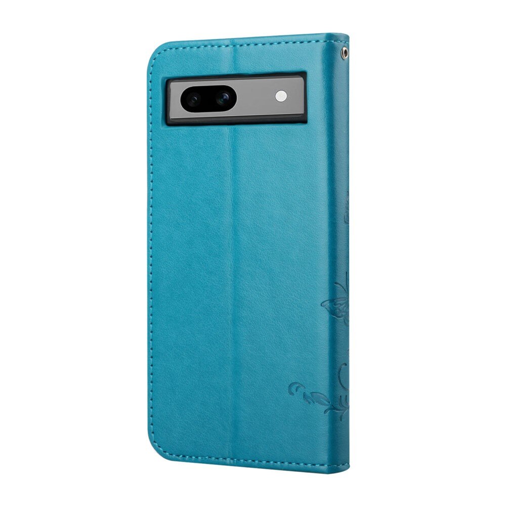 Google Pixel 8a Leren vlinderhoesje blauw