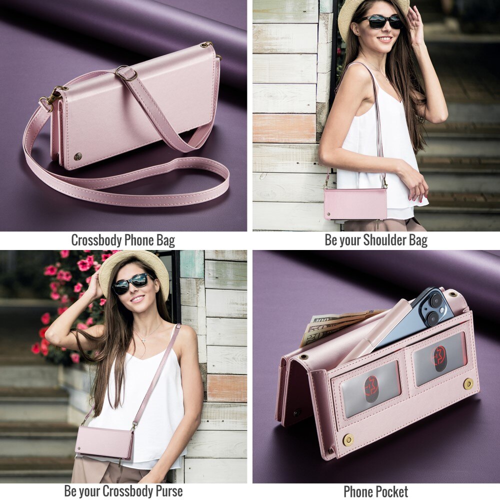 Universale Crossbody Portemonnee Tas roze