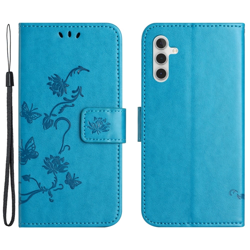 Samsung Galaxy A35 Leren vlinderhoesje blauw