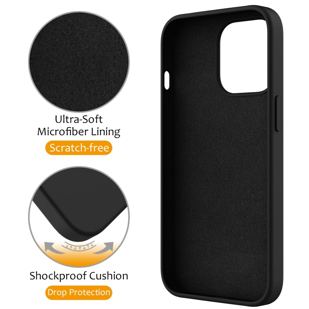 Siliconen hoesje Kickstand MagSafe iPhone 15 Pro zwart