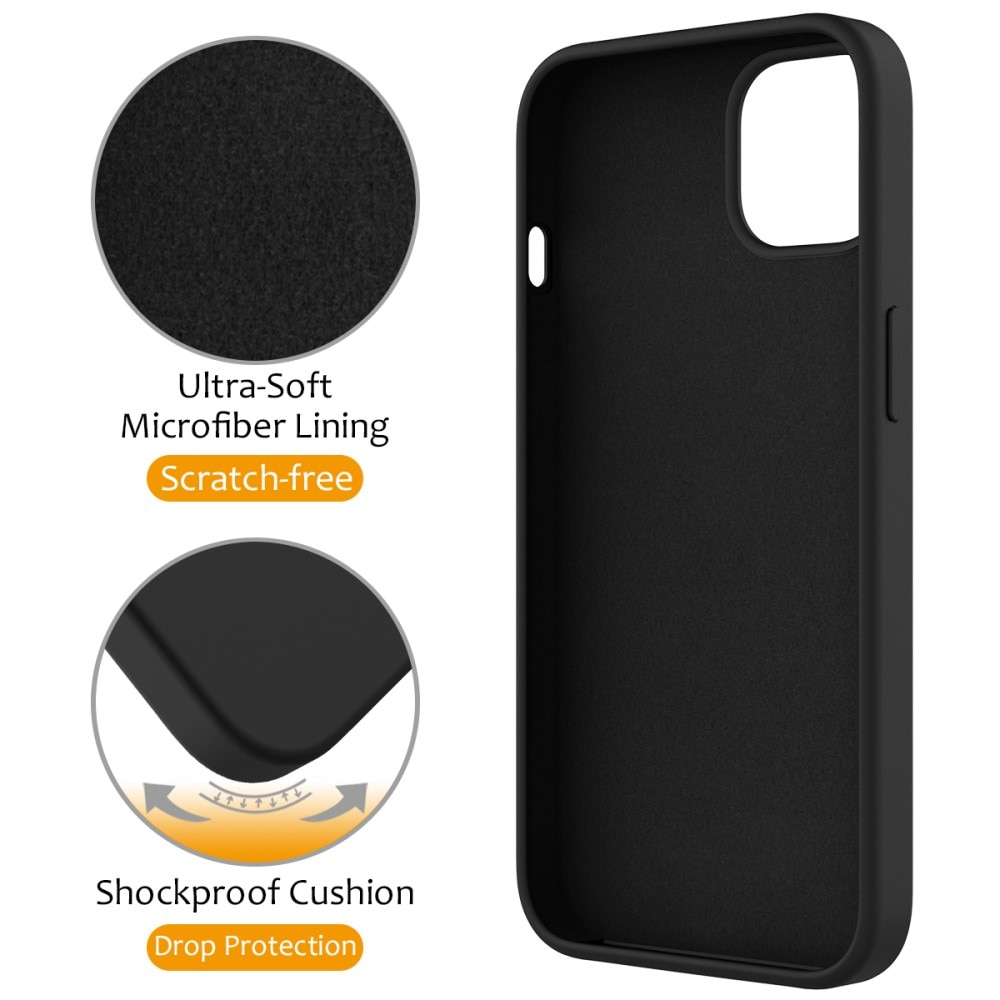 Siliconen hoesje Kickstand MagSafe iPhone 14 zwart