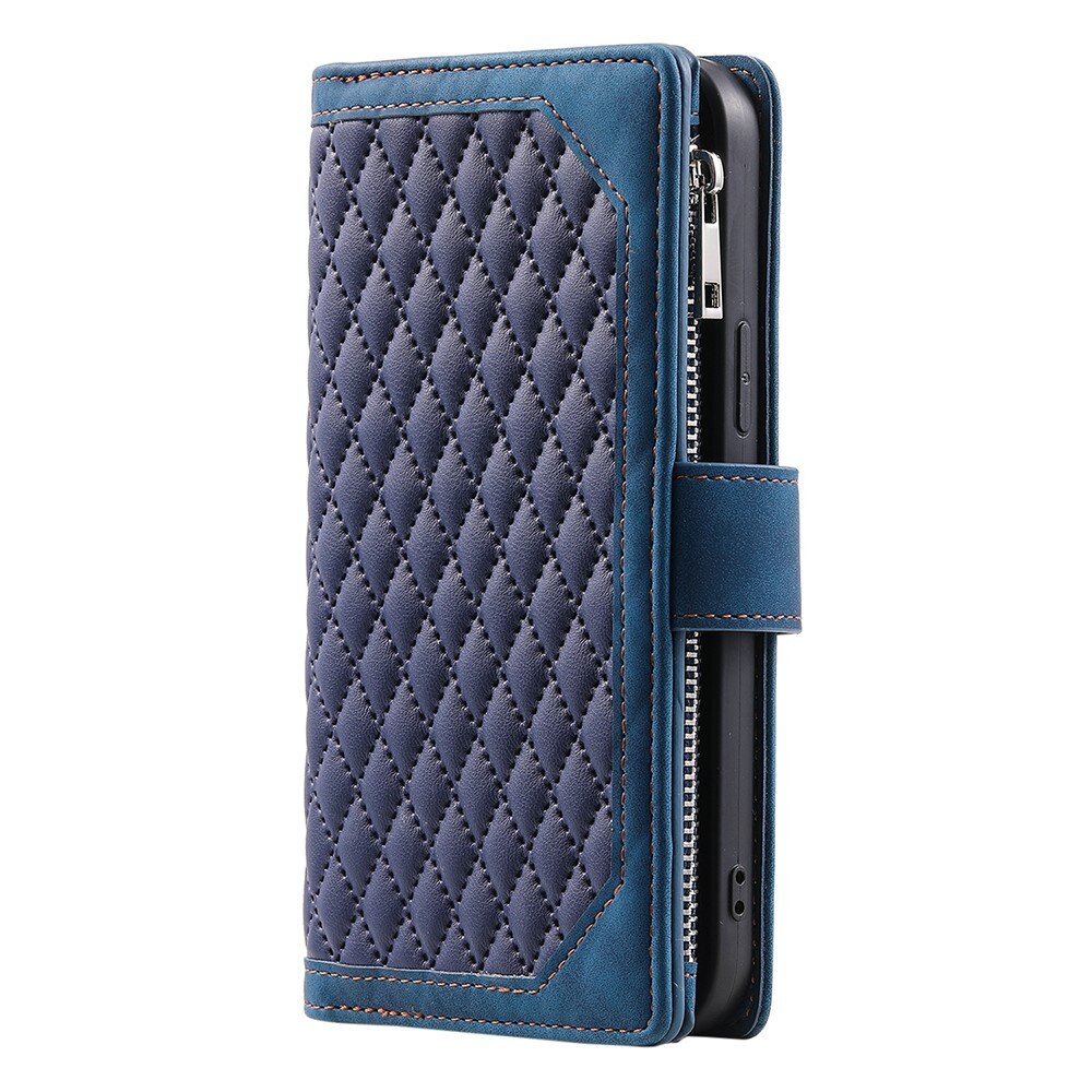 Samsung Galaxy A55 Portemonnee tas Quilted blauw