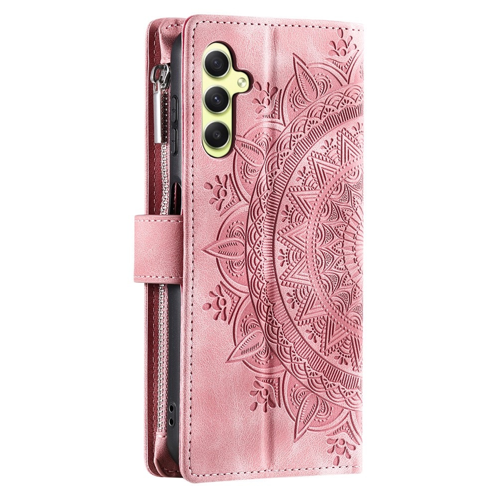 Samsung Galaxy A55 Portemonnee tas Mandala, roze