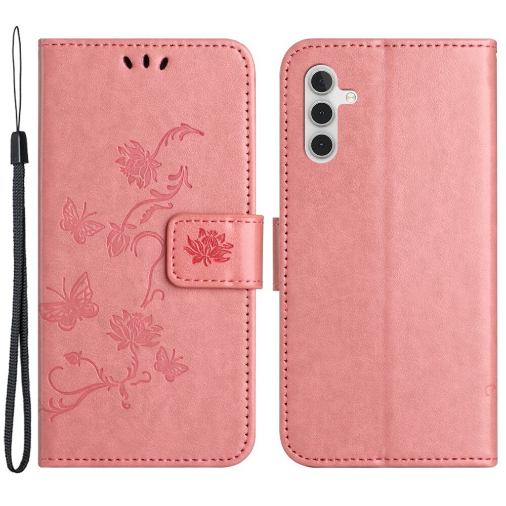 Samsung Galaxy A55 Leren vlinderhoesje Roze