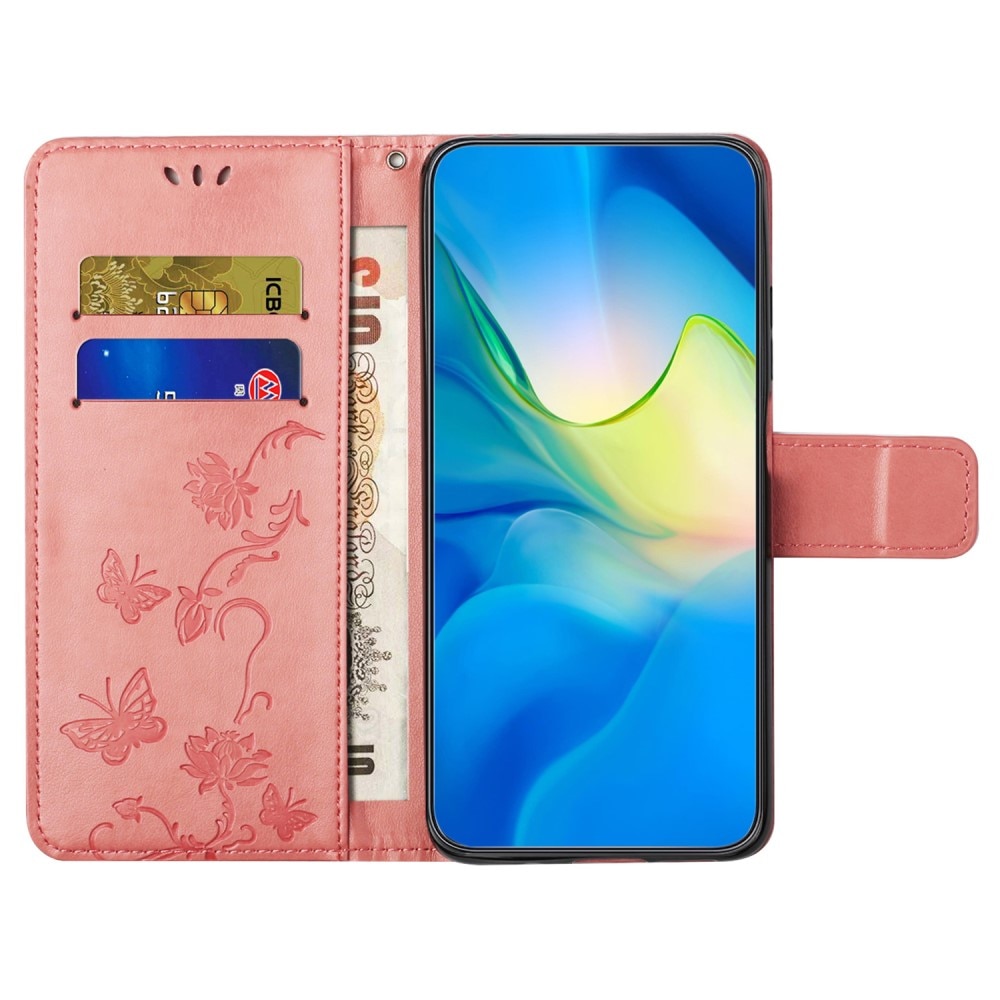 Samsung Galaxy A55 Leren vlinderhoesje Roze