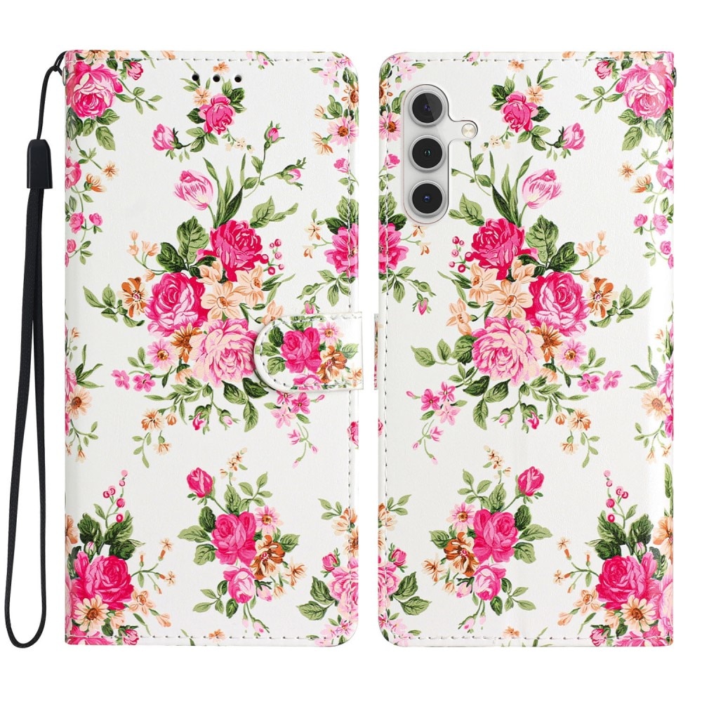 Samsung Galaxy A55 Smartphonehoesje roze bloemen