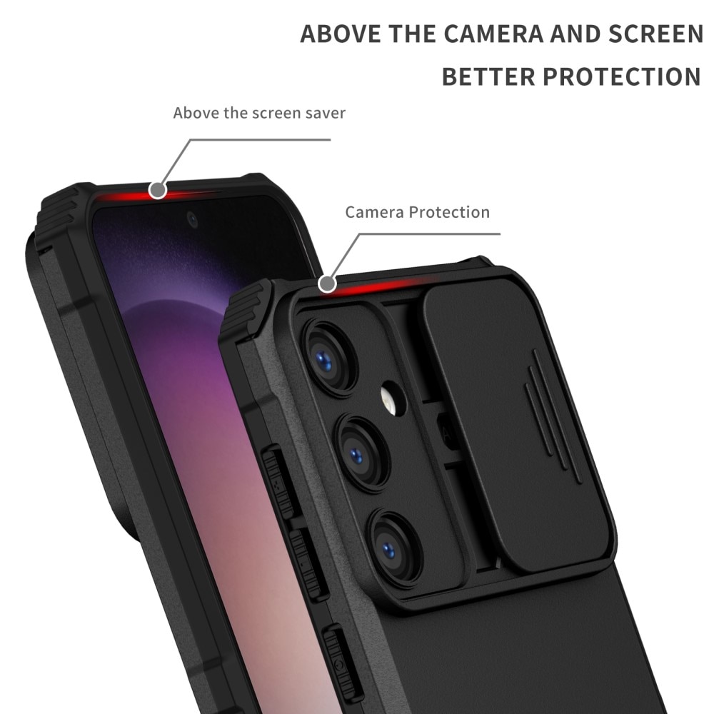 Samsung Galaxy S24 Kickstand Hoesje met Camera Protector zwart
