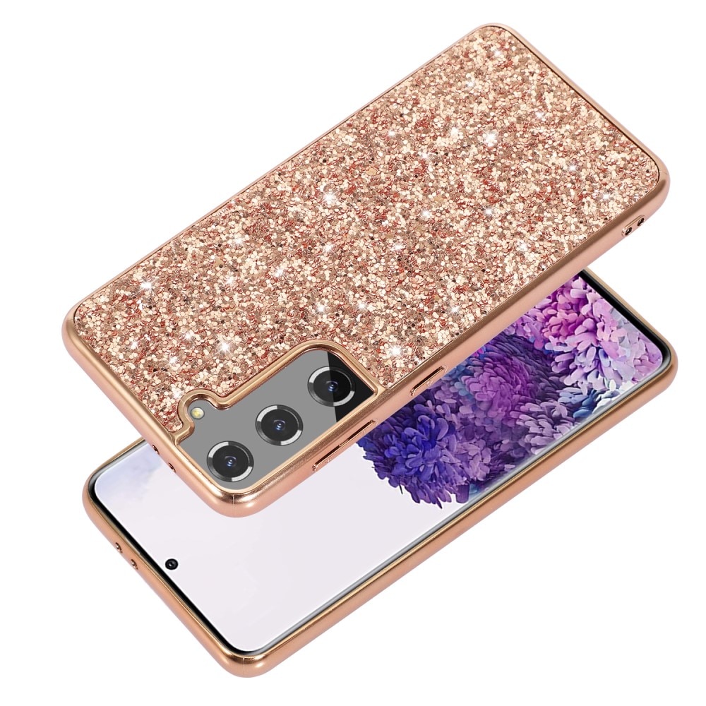 Samsung Galaxy S24 Glitterhoesje rosé goud