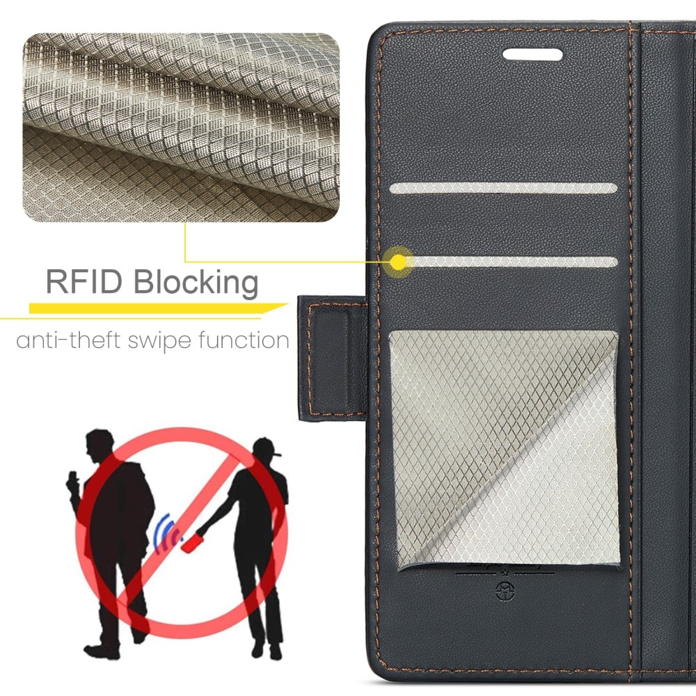 RFID blocking Slim Bookcover hoesje Google Pixel 8a zwart