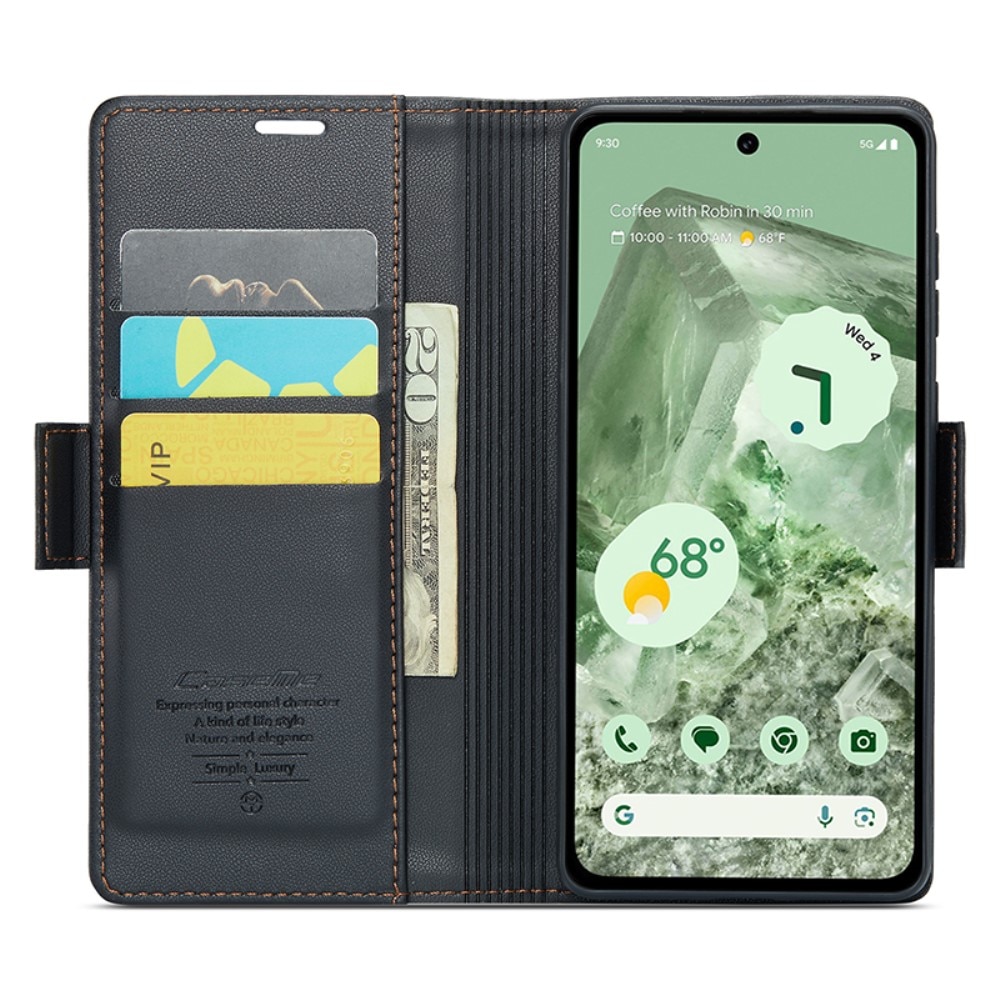 RFID blocking Slim Bookcover Hoesje Google Pixel 8a Zwart