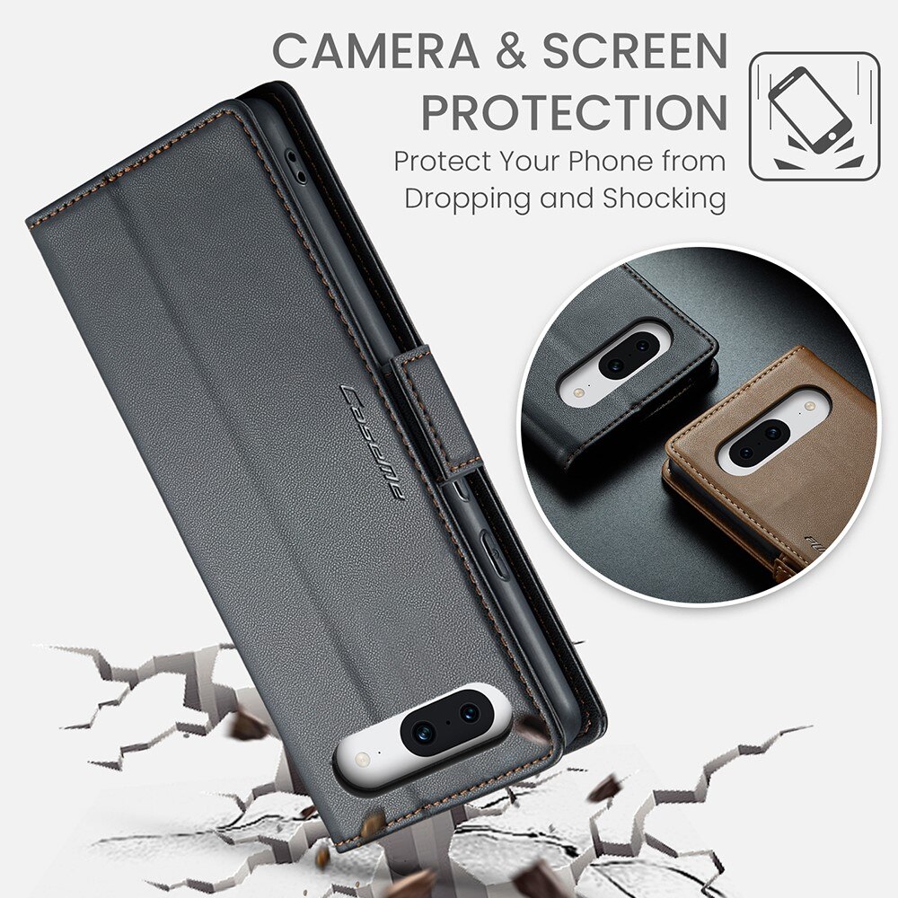 RFID blocking Slim Bookcover Hoesje Google Pixel 8a Zwart