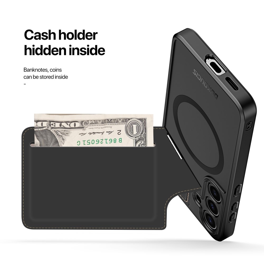 Rafi Series RFID MagSafe Wallet Stand Case Samsung Galaxy S24 zwart