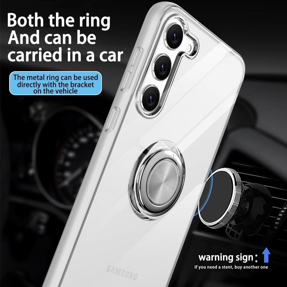 Samsung Galaxy S24 Plus TPU hoesje Finger Ring Kickstand transparant