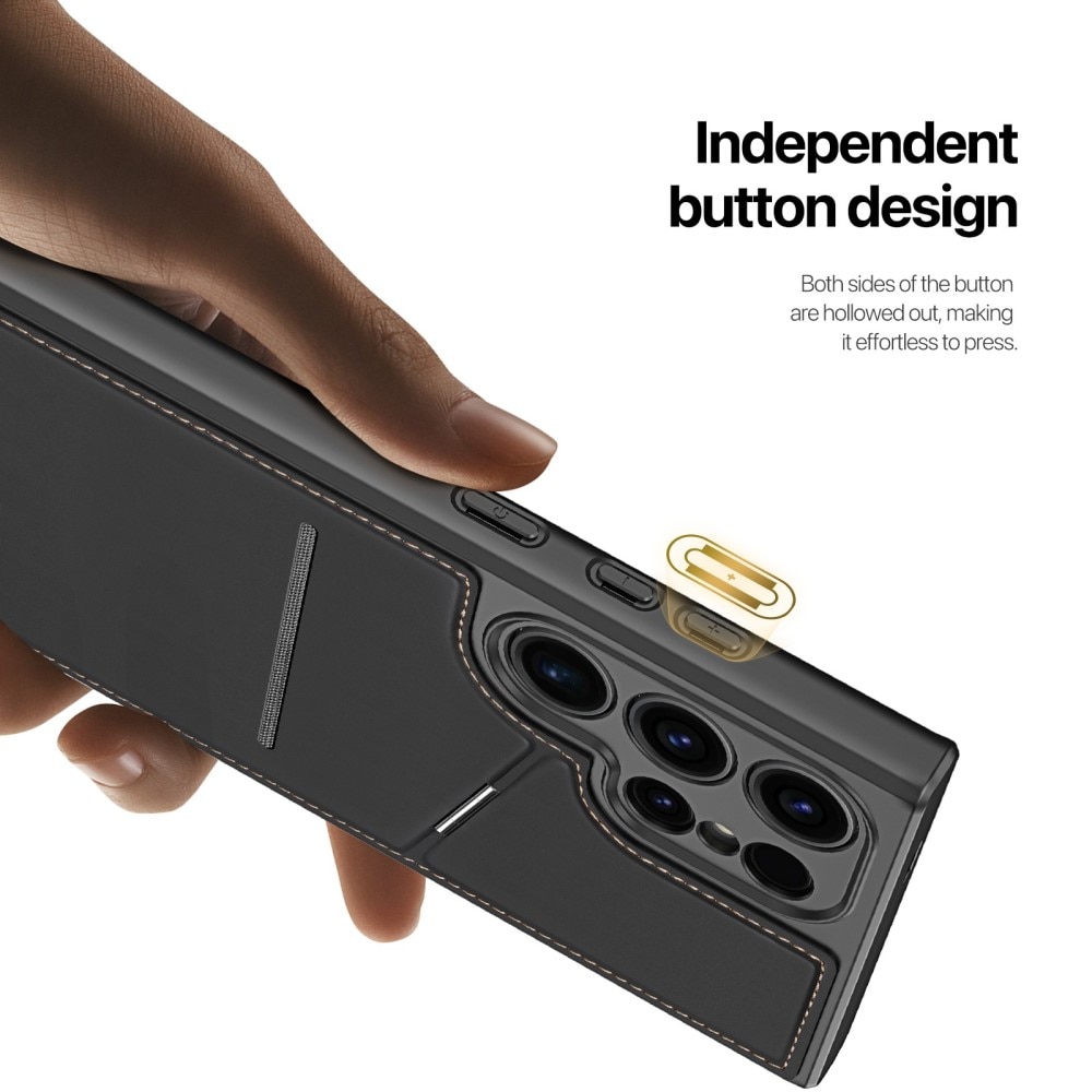 Rafi Series RFID MagSafe Wallet Stand Case Samsung Galaxy S24 Ultra zwart