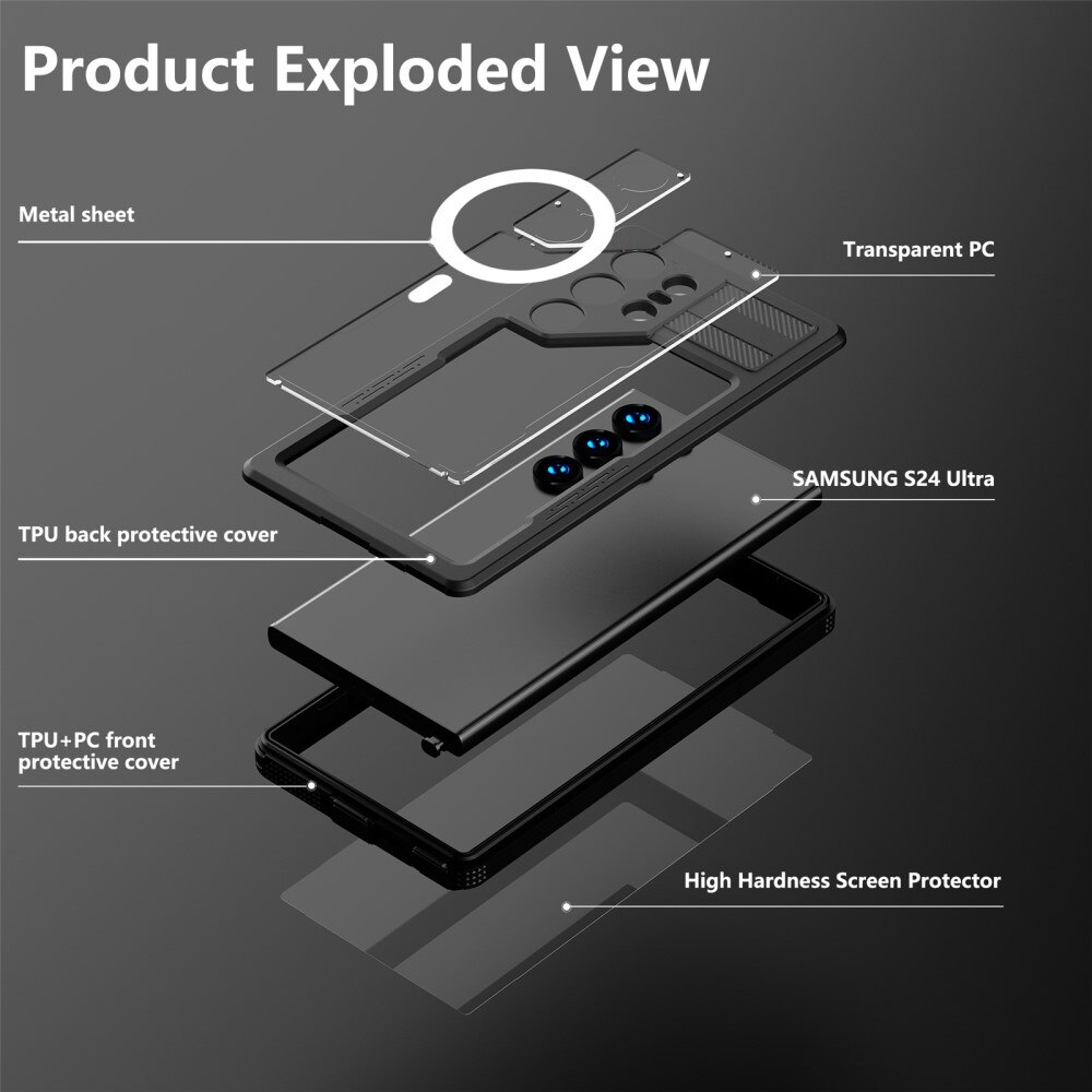 Samsung Galaxy S24 Ultra Waterdichte Case MagSafe transparant