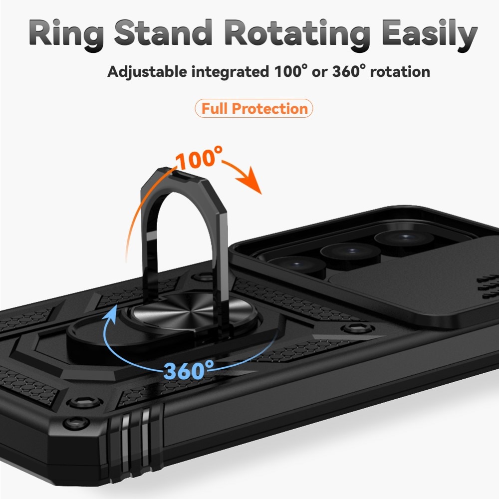 Samsung Galaxy S24 Hybridcase Ring + Camera Protector zwart