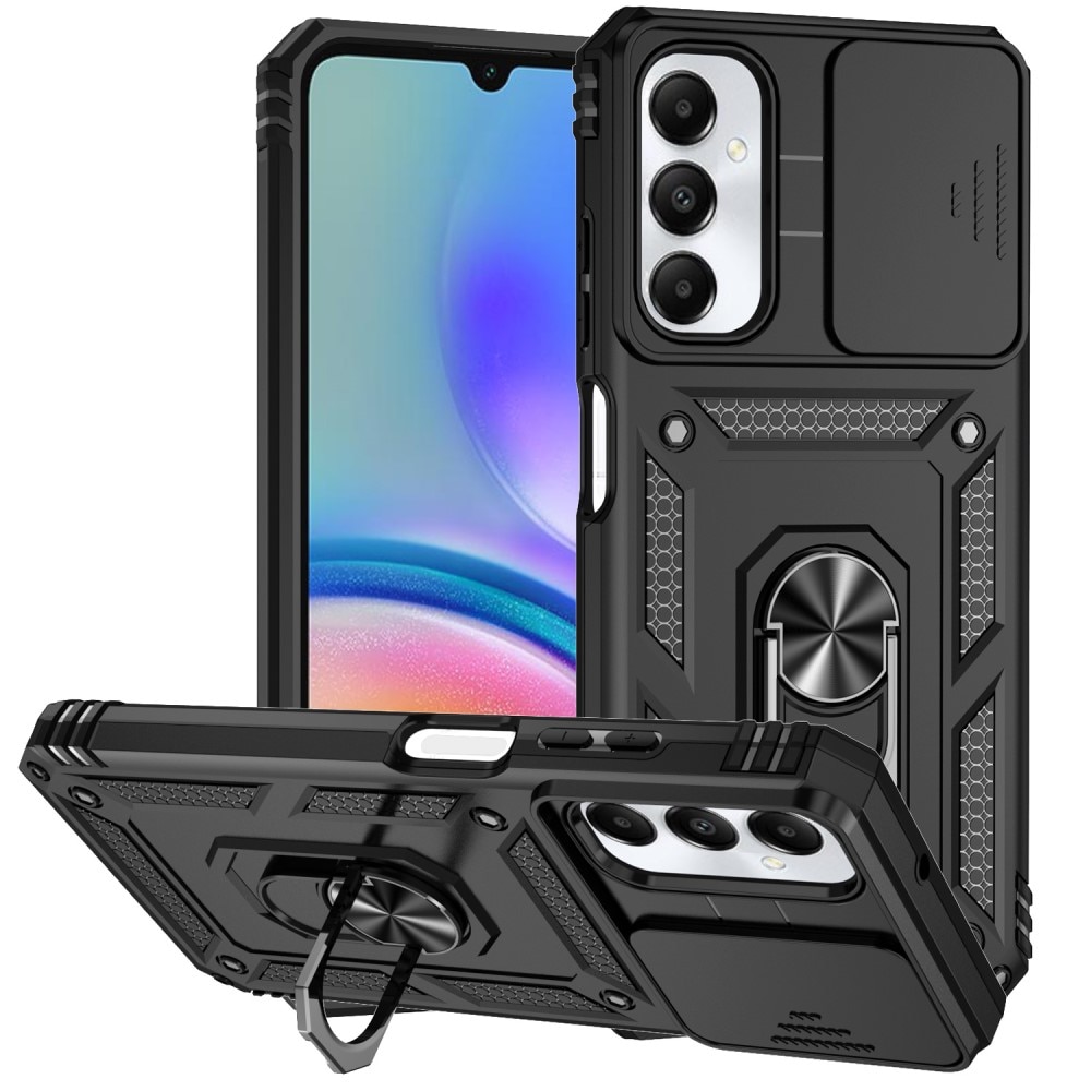 Samsung Galaxy A05s Hybridcase Ring + Camera Protector zwart