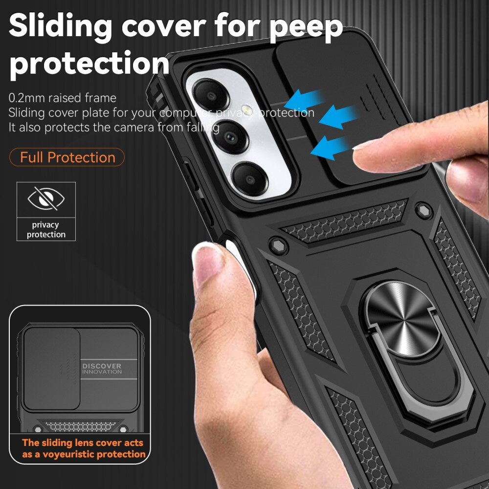 Samsung Galaxy A05s Hybridcase Ring + Camera Protector zwart