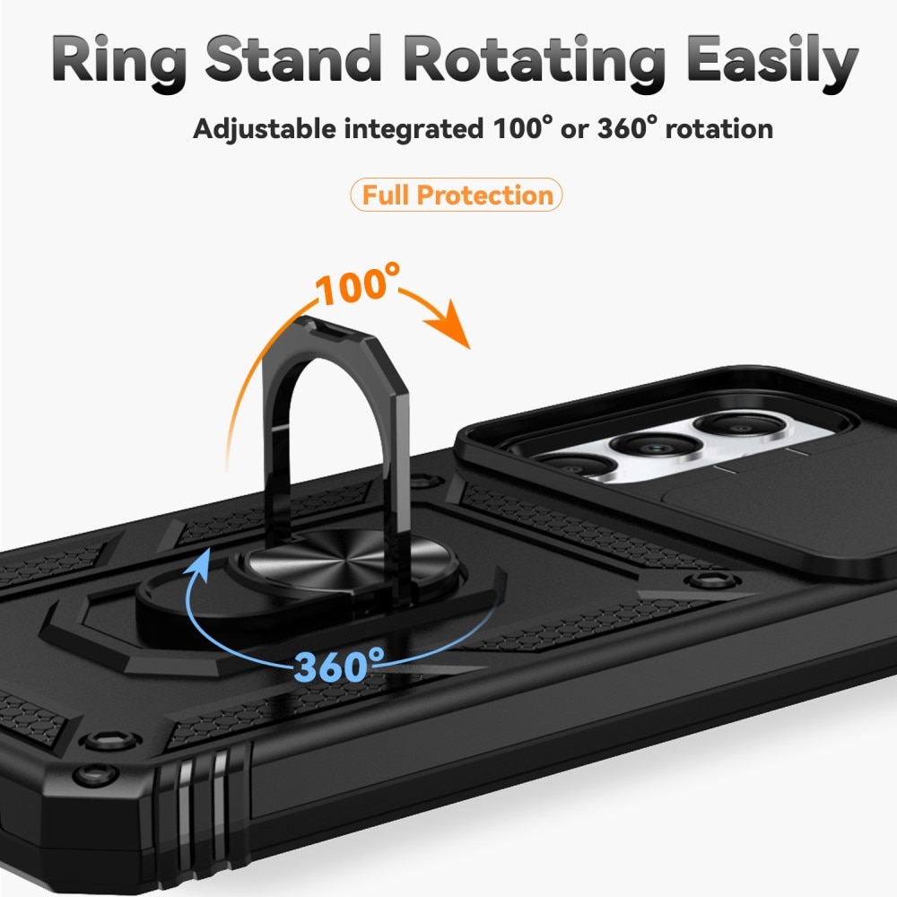 Samsung Galaxy A05s Hybridcase Ring + Camera Protector zwart
