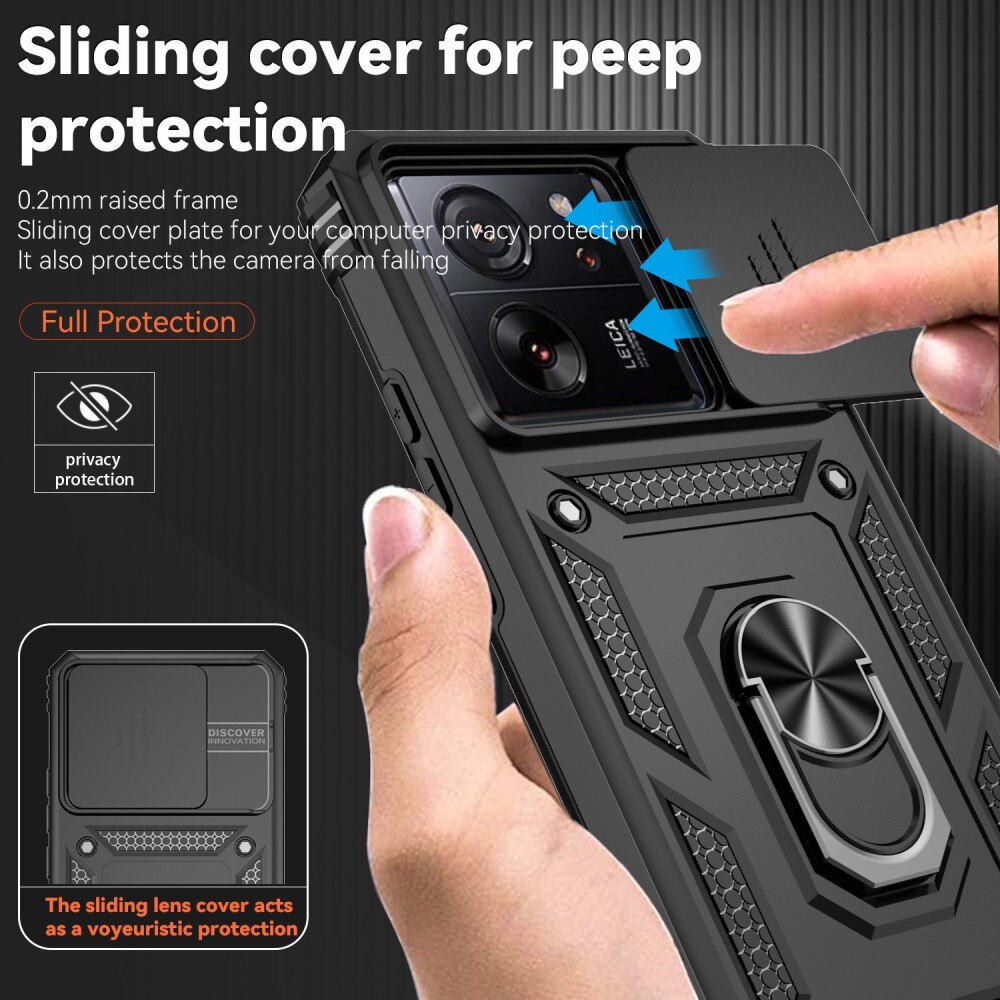 Xiaomi 13T Pro Hybridcase Ring + Camera Protector zwart