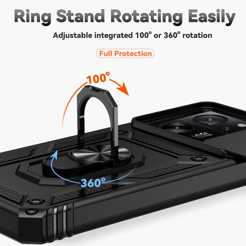 Xiaomi 13T Pro Hybridcase Ring + Camera Protector zwart