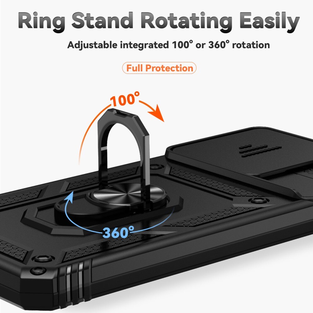 Xiaomi Redmi 13C Hybridcase Ring + Camera Protector Zwart