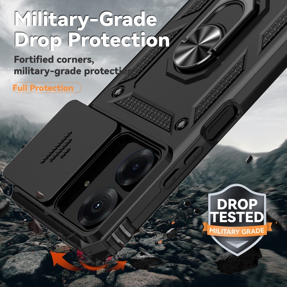 Xiaomi Redmi 13C Hybridcase Ring + Camera Protector Zwart