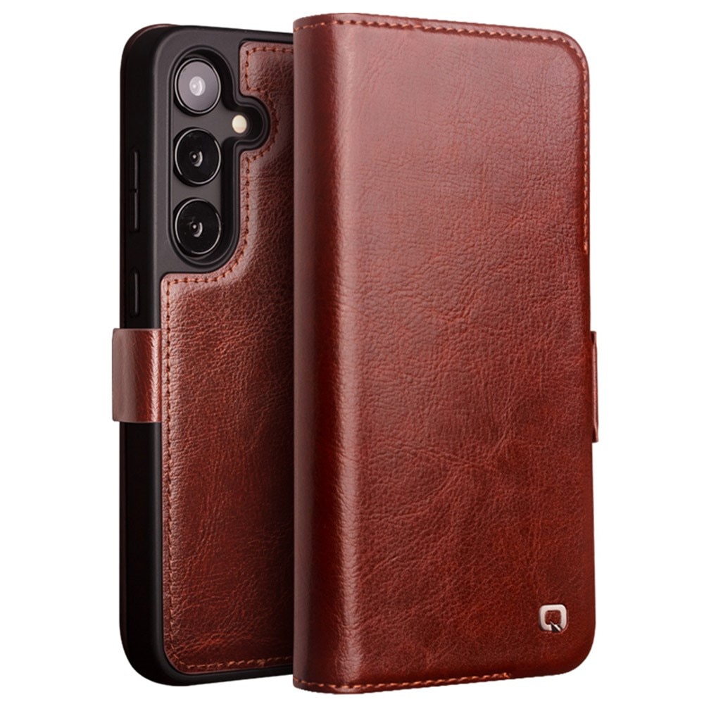 Leather Wallet Case Samsung Galaxy S24 Plus Brown