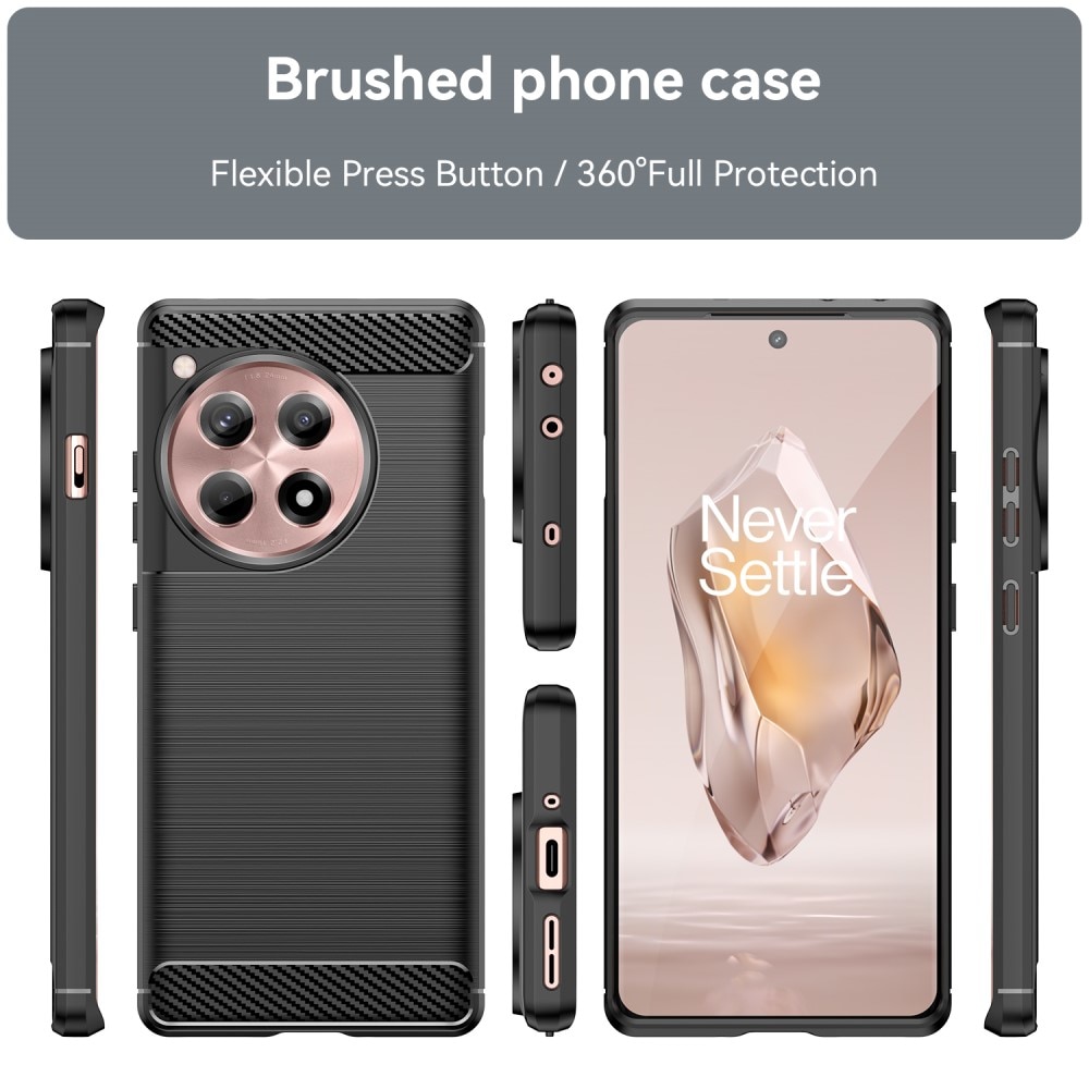 Hoesje TPU Brushed OnePlus 12R zwart