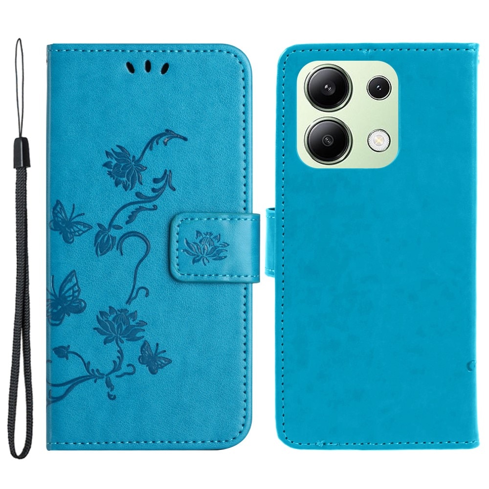 Xiaomi Redmi Note 13 4G Leren vlinderhoesje blauw