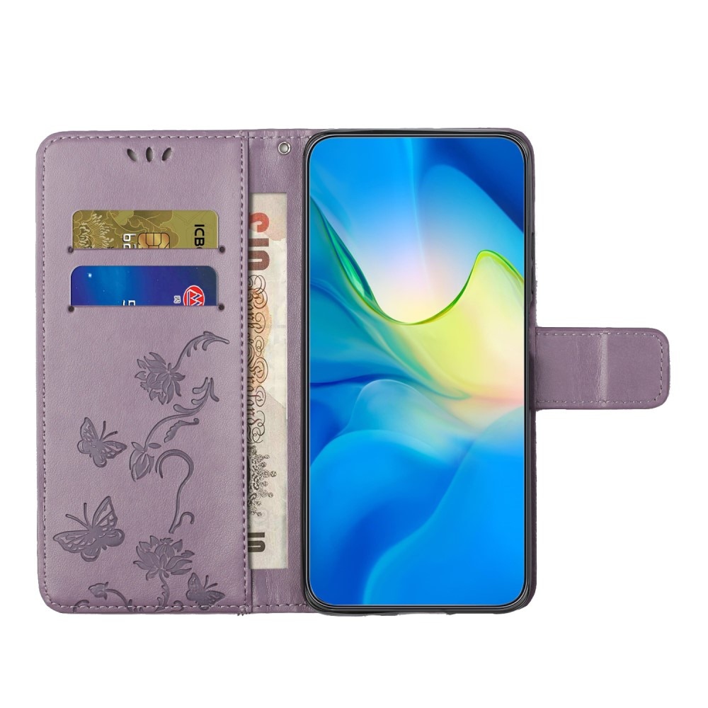 Xiaomi Redmi Note 13 4G Leren vlinderhoesje paars