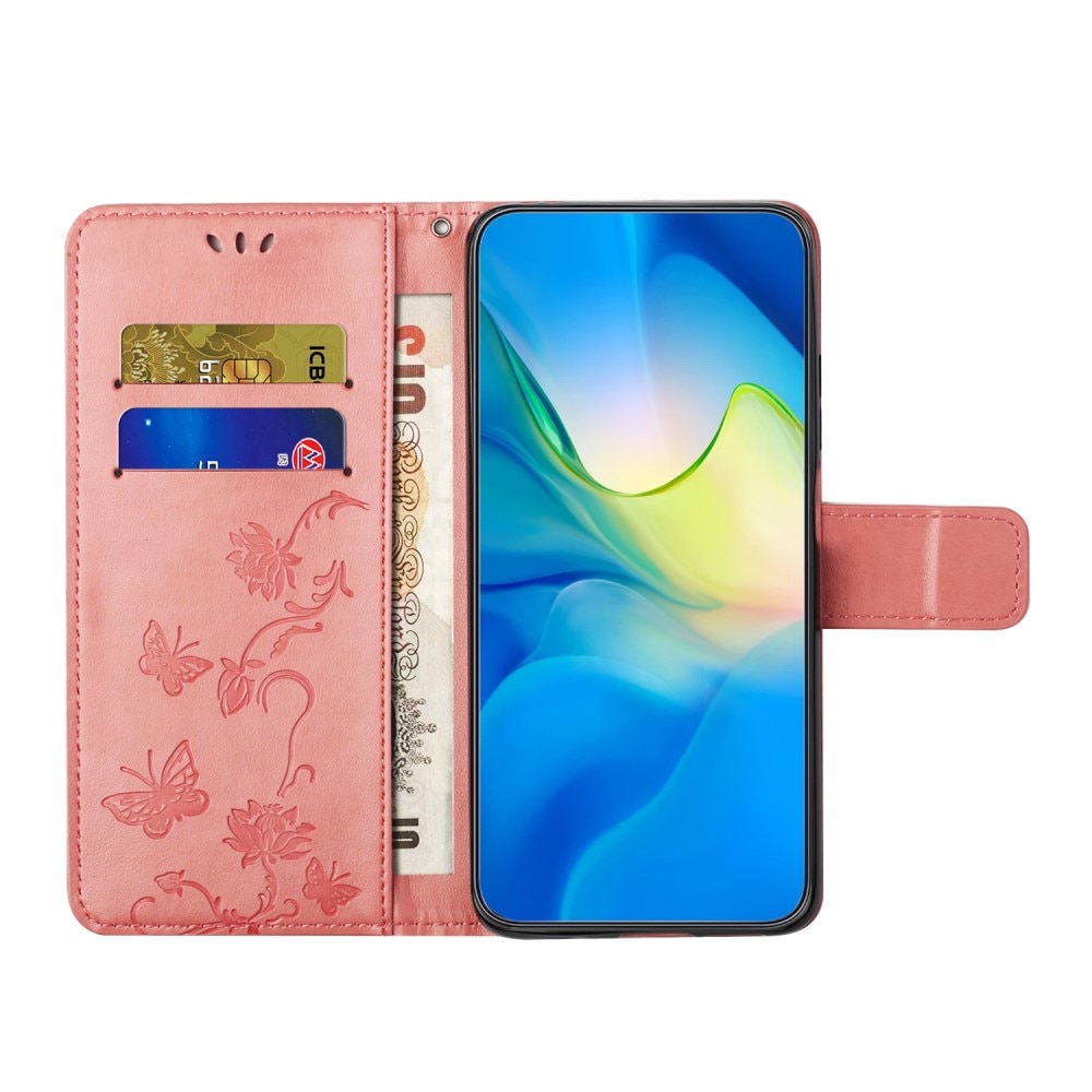 Xiaomi Redmi Note 13 4G Leren vlinderhoesje roze