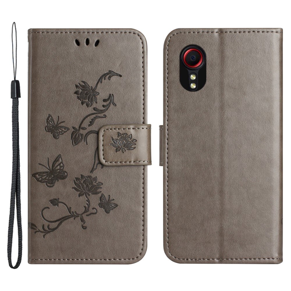 Samsung Galaxy Xcover 7 Leren vlinderhoesje Grijs