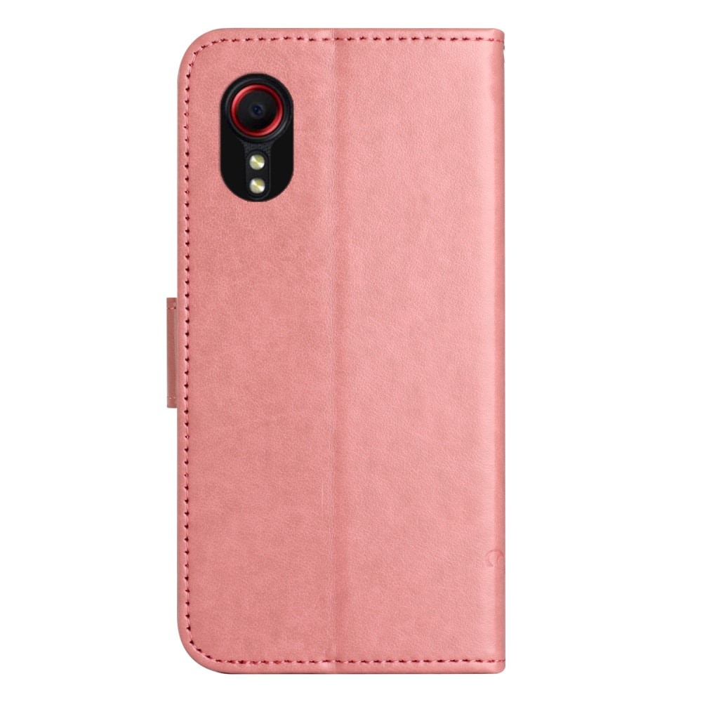Samsung Galaxy Xcover 7 Leren vlinderhoesje roze