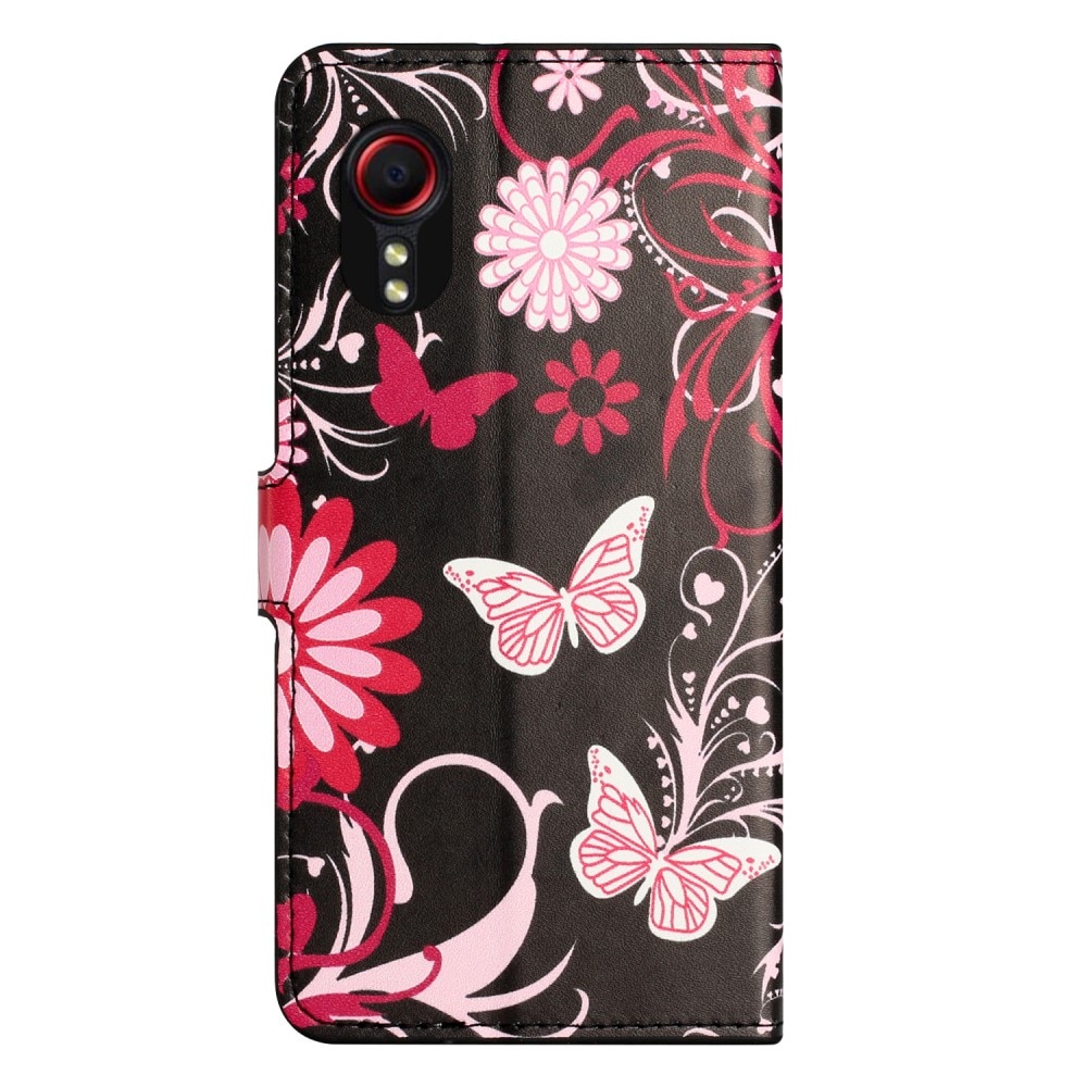 Samsung Galaxy Xcover 7 Bookcover hoesje zwarte vlinder