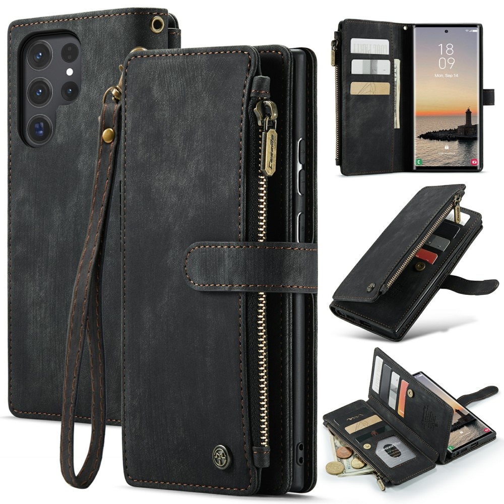 Bookcover hoesje Rits Samsung Galaxy S24 Ultra zwart