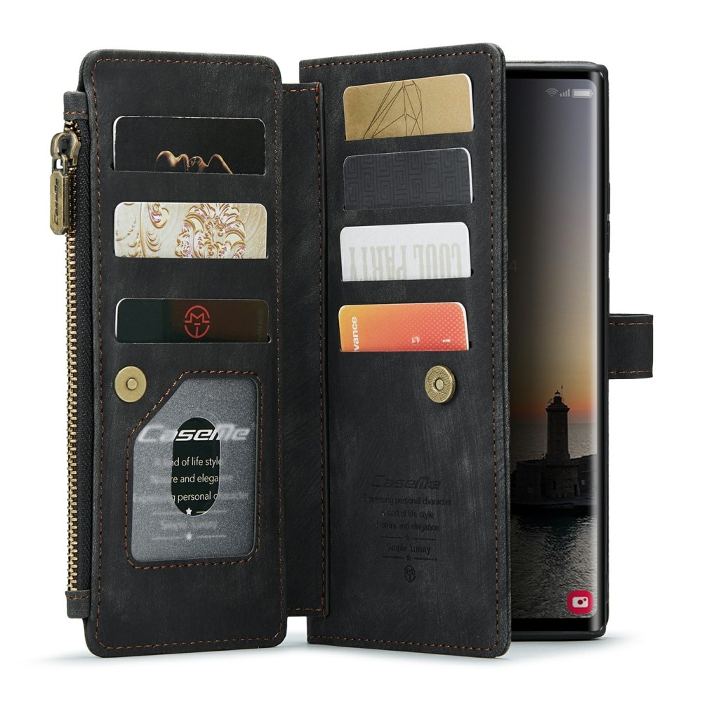 Bookcover hoesje Rits Samsung Galaxy S24 Ultra zwart