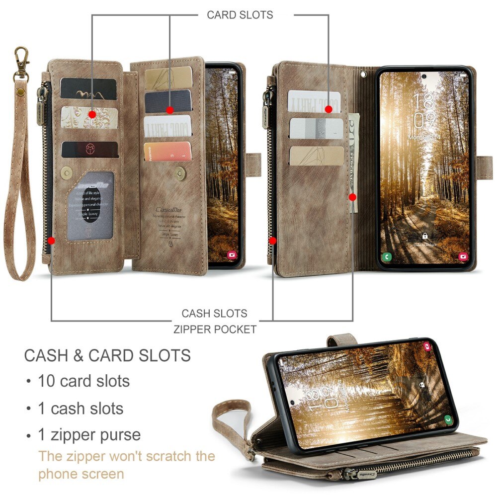 Bookcover hoesje Rits Samsung Galaxy S24 Plus bruin