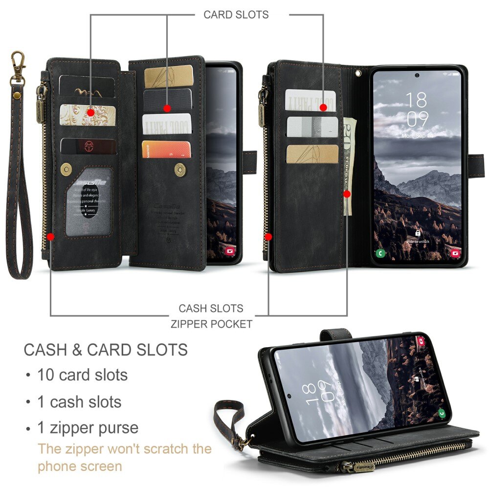 Bookcover hoesje Rits Samsung Galaxy S24 Plus zwart