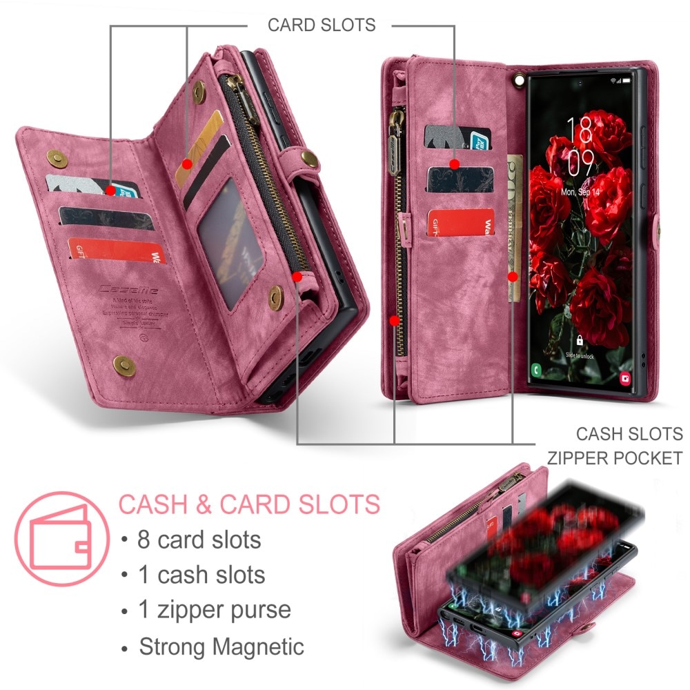 Multi-slot Hoesje Samsung Galaxy S24 Ultra rood