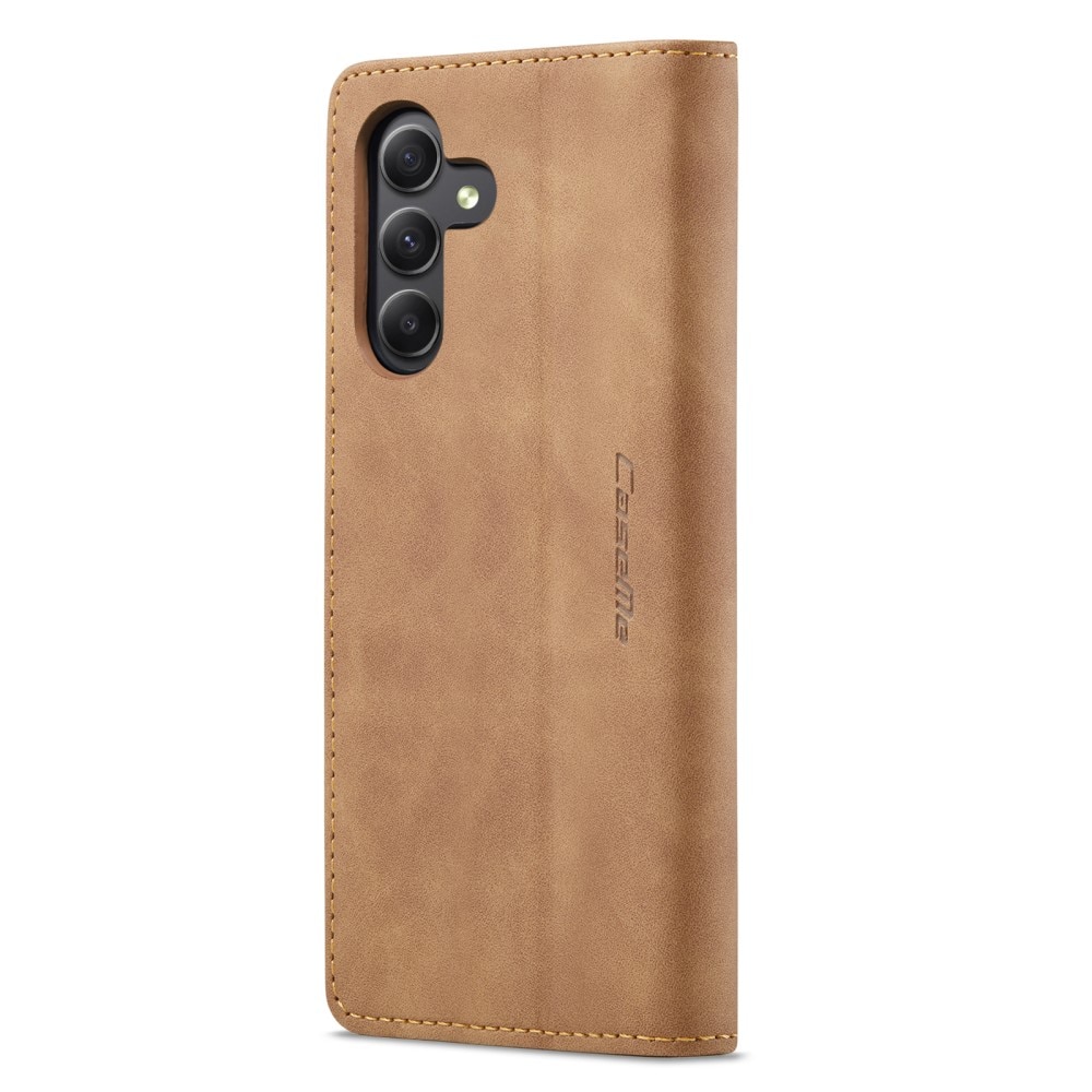 Slim Bookcover hoesje Samsung Galaxy A15 cognac