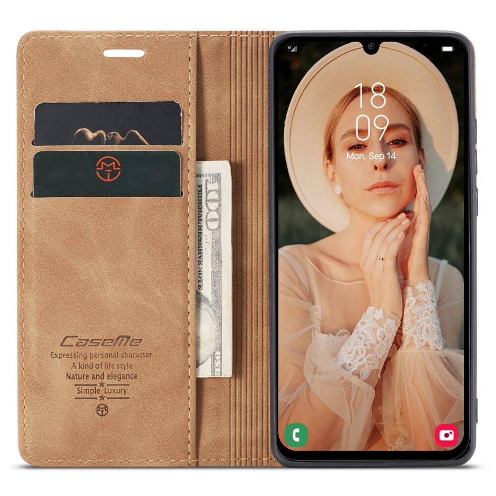 Slim Bookcover hoesje Samsung Galaxy A15 cognac