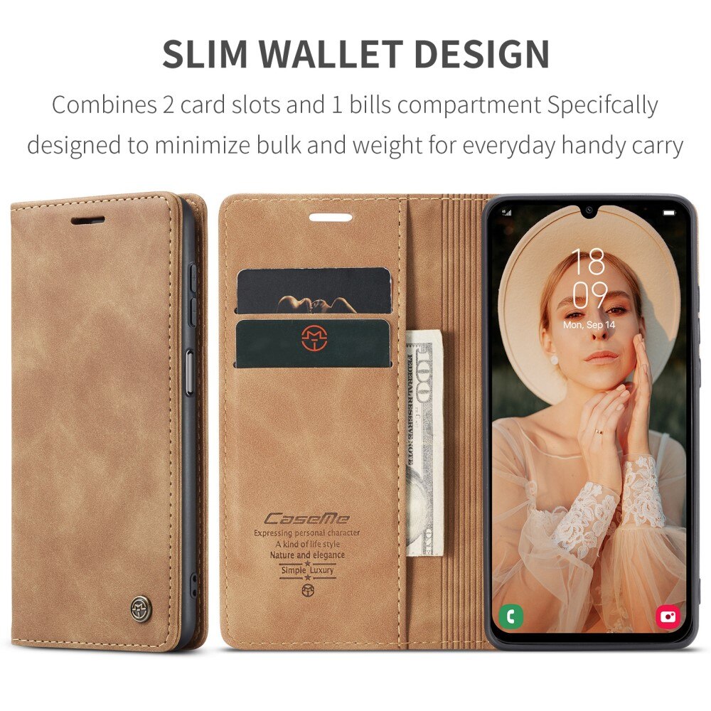 Slim Bookcover hoesje Samsung Galaxy A15 cognac