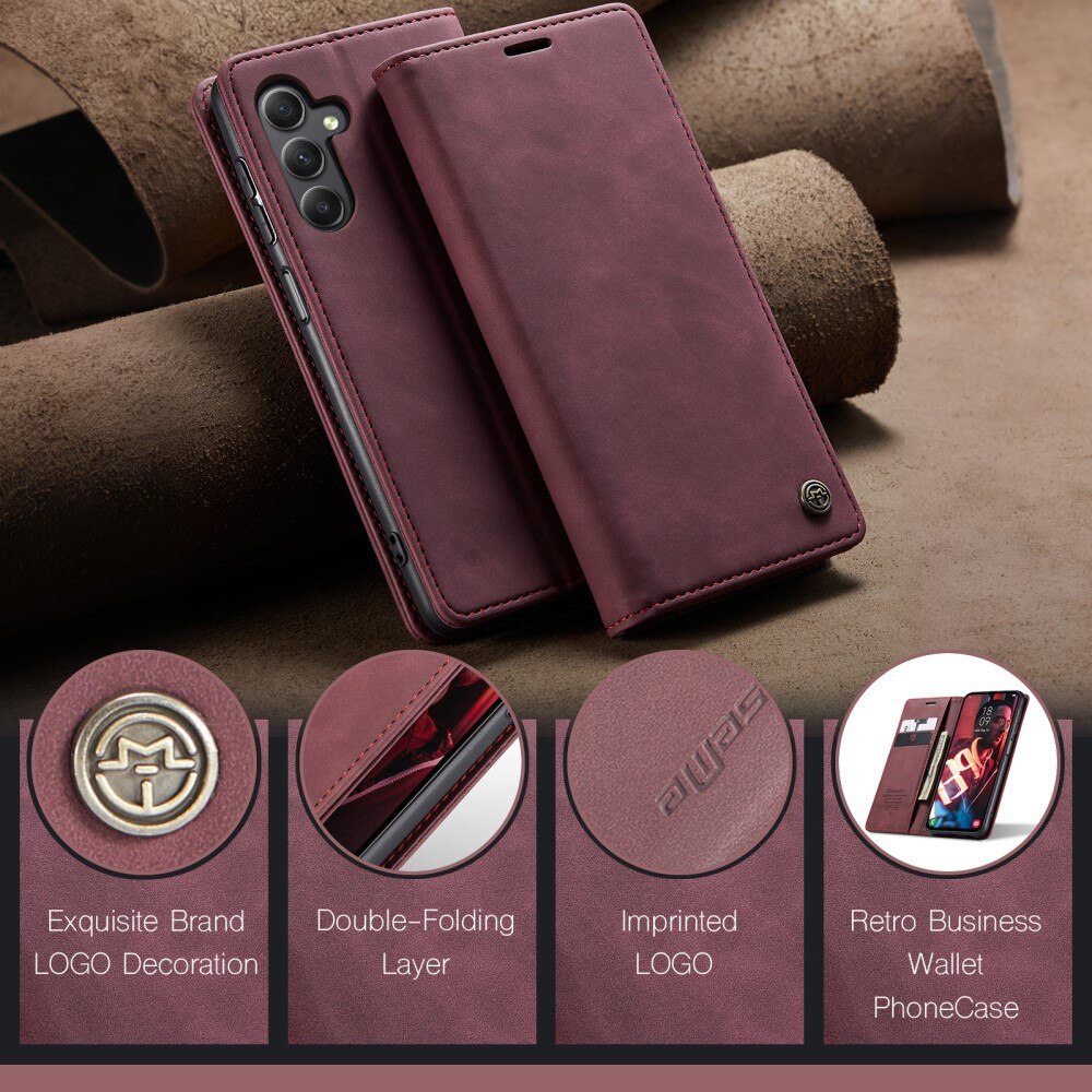 Slim Bookcover Hoesje Samsung Galaxy A15 Rood